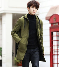 Load image into Gallery viewer, 2019 Winter Jacket men hooded Slim Korean Parka Hombre long Jacket coat cashmere mens windbreaker Parkas cotton youth clothing