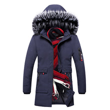 Load image into Gallery viewer, Winter Long Parkas Men Cotton Padded Brand Clothing Fashion Casual Slim Thick Warm Mens Coats Fur Hooded Overcoats Male Clothes