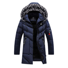Load image into Gallery viewer, Winter Long Parkas Men Cotton Padded Brand Clothing Fashion Casual Slim Thick Warm Mens Coats Fur Hooded Overcoats Male Clothes