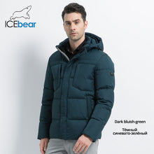 Load image into Gallery viewer, ICEbear 2019 Mens Winter Solid Parka Warm Jackets Simple Hem Practical Waterproof Zipper Pocket High Quality Parka