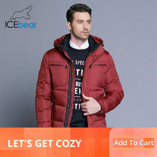 Load image into Gallery viewer, ICEbear 2019 Mens Winter Solid Parka Warm Jackets Simple Hem Practical Waterproof Zipper Pocket High Quality Parka
