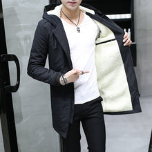 Load image into Gallery viewer, 2019 Winter Jacket men hooded Slim Korean Parka Hombre long Jacket coat cashmere mens windbreaker Parkas cotton youth clothing